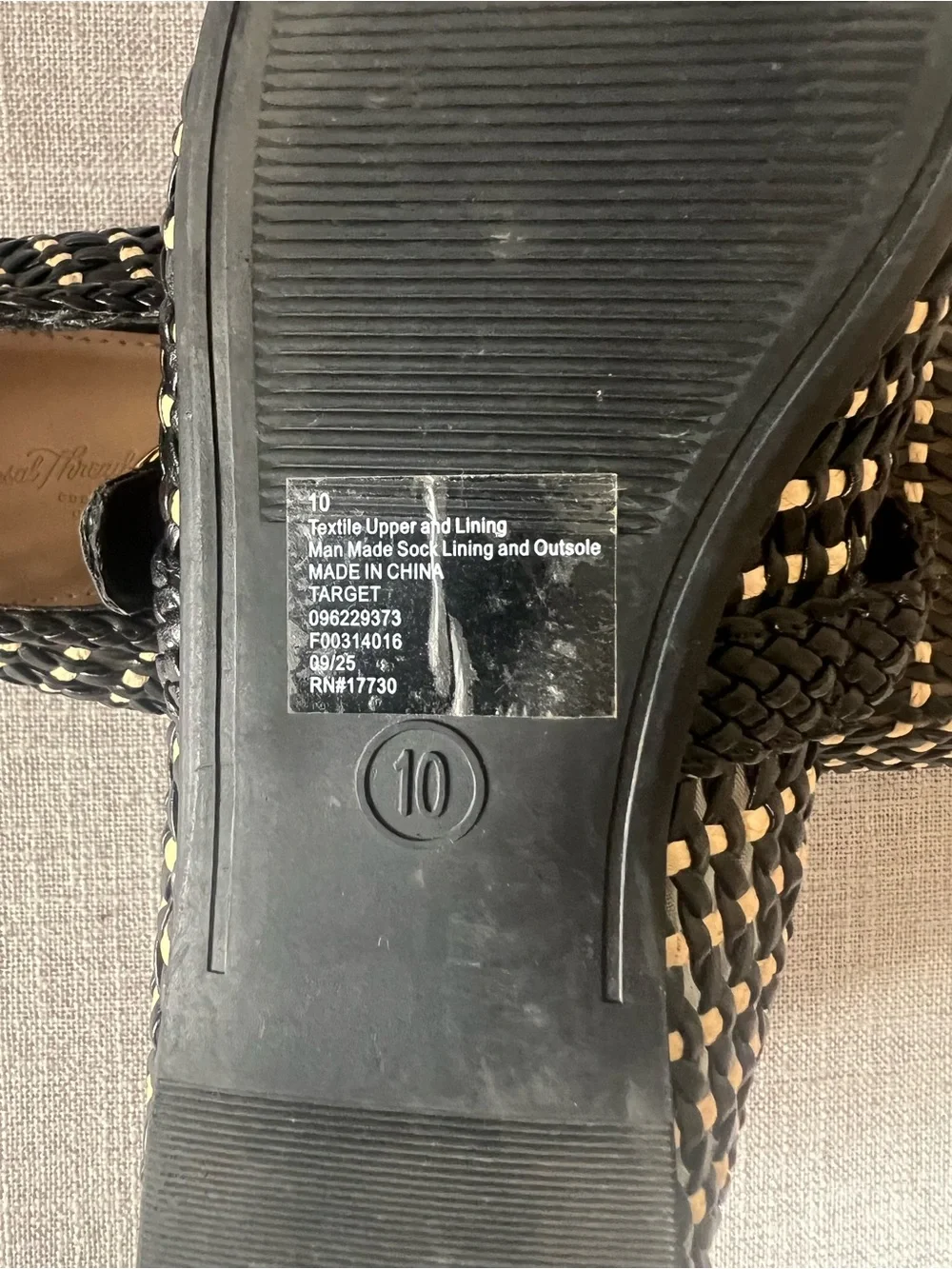 Universal Thread Mary Jane Ballet Flats, black/cream woven, W10, office casual